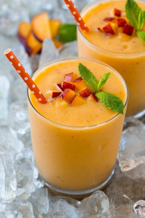 Peach Smoothie #smoothie #recipe #food #drink
