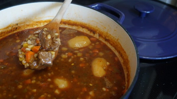 Hearty Beef & Barley Soup #soup #dinner #recipe