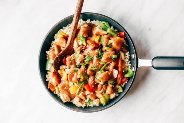 Sweet And Sour Chicken With Cauliflower Rice #recipe #food #dinner #sweetandsour