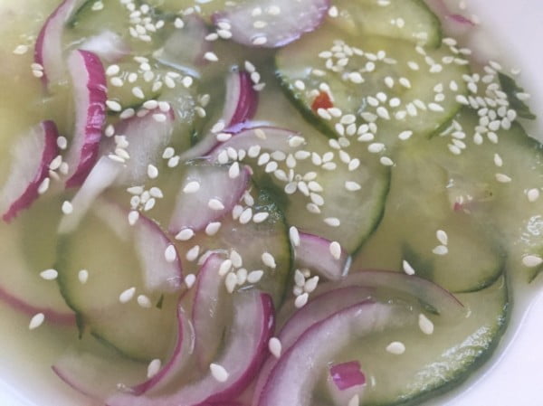 Sweet and Sour Cucumber Salad #recipe #food #dinner #sweetandsour