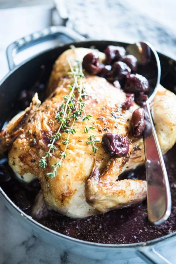 Cherry Balsamic Roasted Chicken #recipe #chicken #roast #dinner