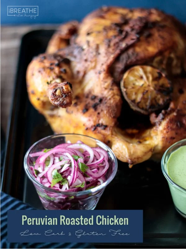 Peruvian Roasted Chicken & Green Sauce #recipe #chicken #roast #dinner