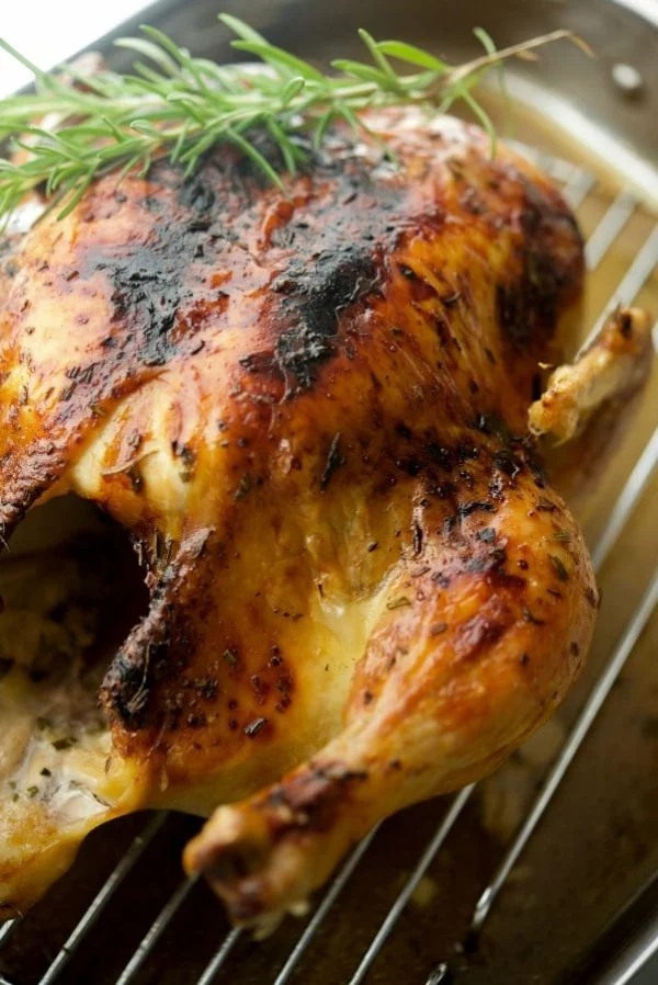 Balsamic Maple Whole Roasted Chicken #recipe #chicken #roast #dinner