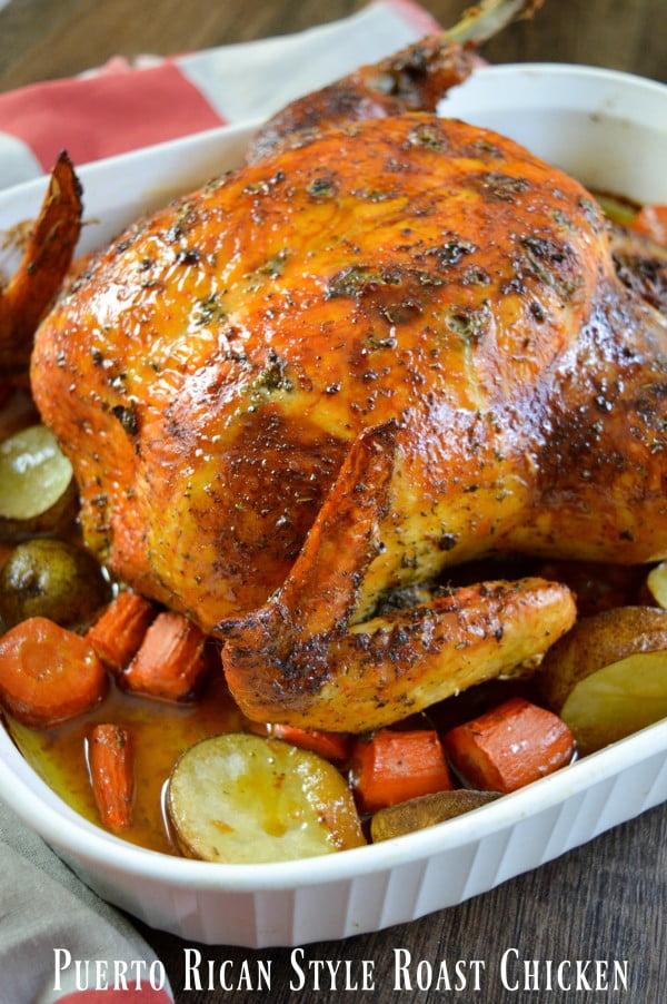 Puerto Rican Style Whole Roasted Chicken Recipe #recipe #chicken #roast #dinner