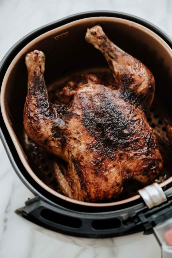 Air Fryer Whole Roasted Chicken #recipe #chicken #roast #dinner