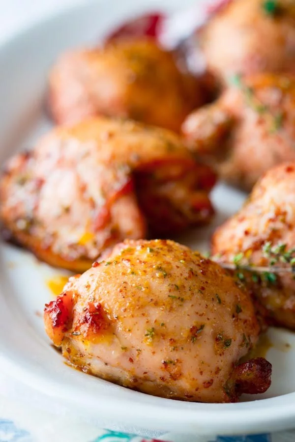 5-ingredient honey mustard chicken thighs #5ingredient #recipe #food #dinner