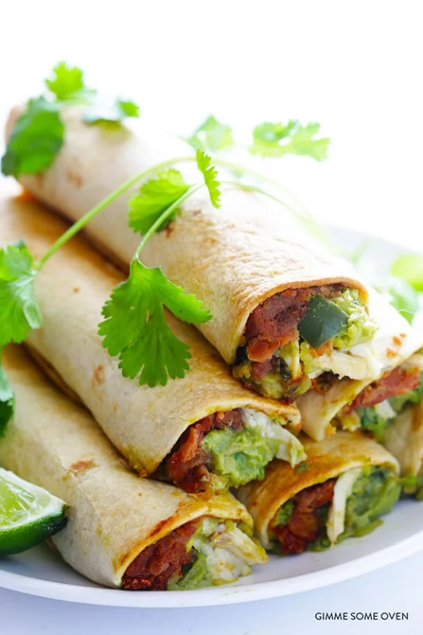 5-Ingredient Chicken Guacamole Taquitos #5ingredient #recipe #food #dinner