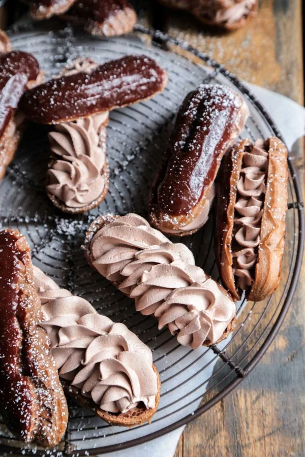 Triple Chocolate Eclairs #eclair #dessert #recipe
