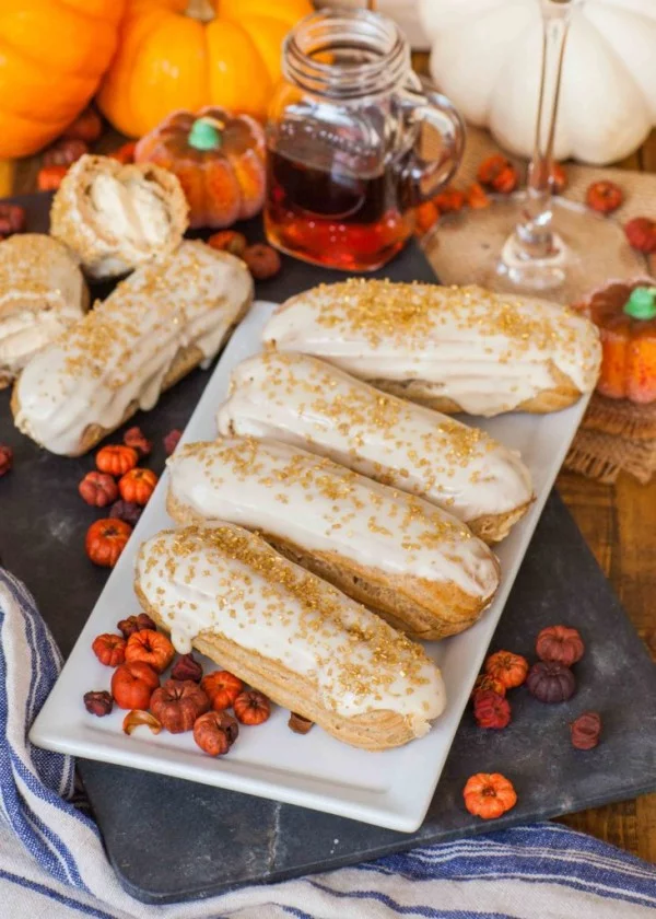 Pumpkin Maple Eclairs #eclair #dessert #recipe