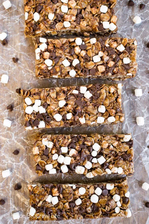 No Bake Nutella S'mores Granola Bars #granolabars #snacks #healthy #food #recipe