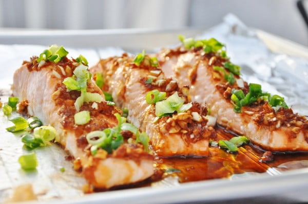 Honey Glazed Ginger Garlic Salmon (gluten-free, dairy-free, high protein) #lunch #highprotein #healthy #recipe