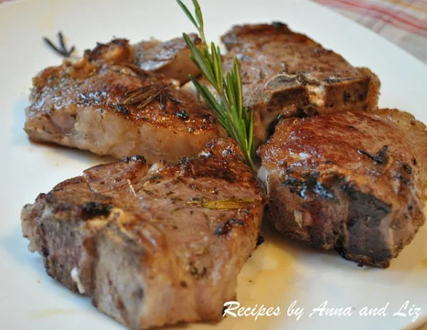 Grilled Lamb Chops with Garlic, Lemon, Wine and Herbs #lamb #dinner #recipe