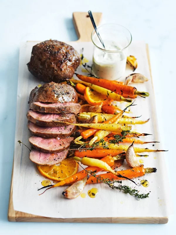 Mini Lamb Roasts With Honey Orange Carrots #lamb #dinner #recipe