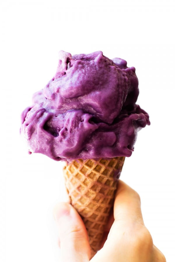 Purple Sweet Potato Ice Cream (vegan, paleo, low-fat) #lowfat #healthy #dessert #recipe