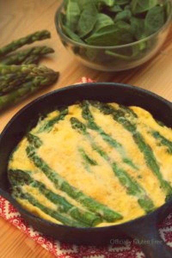 Baked Spinach and Aspargus Omelette #omelette #breakfast #eggs #recipe