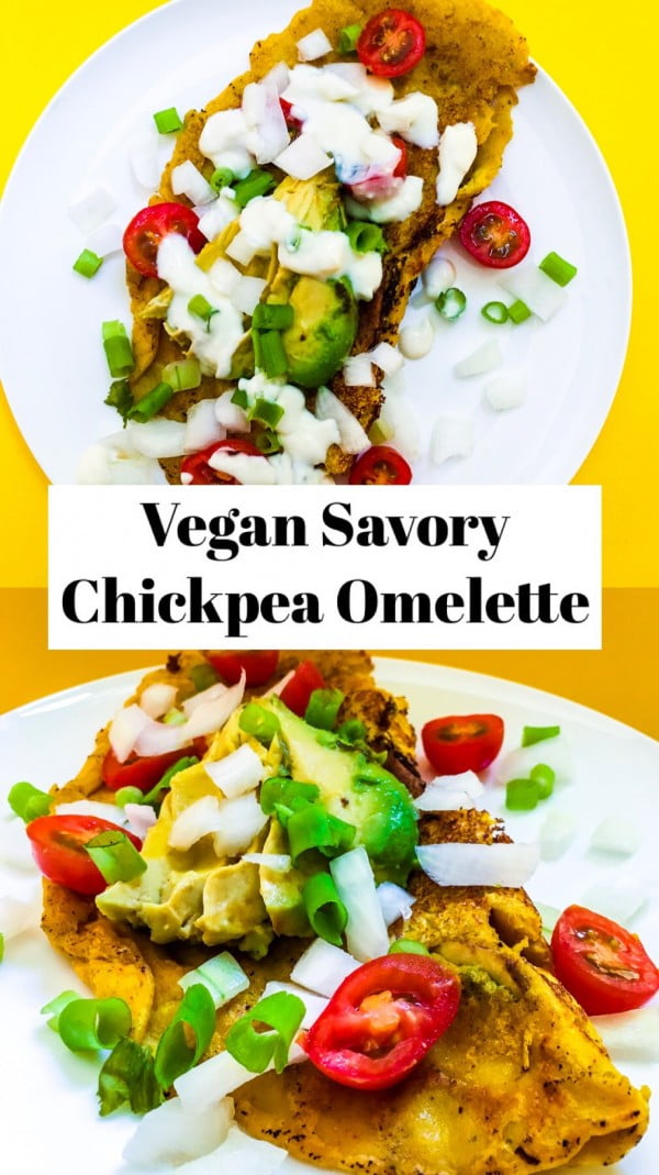 Vegan Savory Chickpea Omelette #omelette #breakfast #eggs #recipe