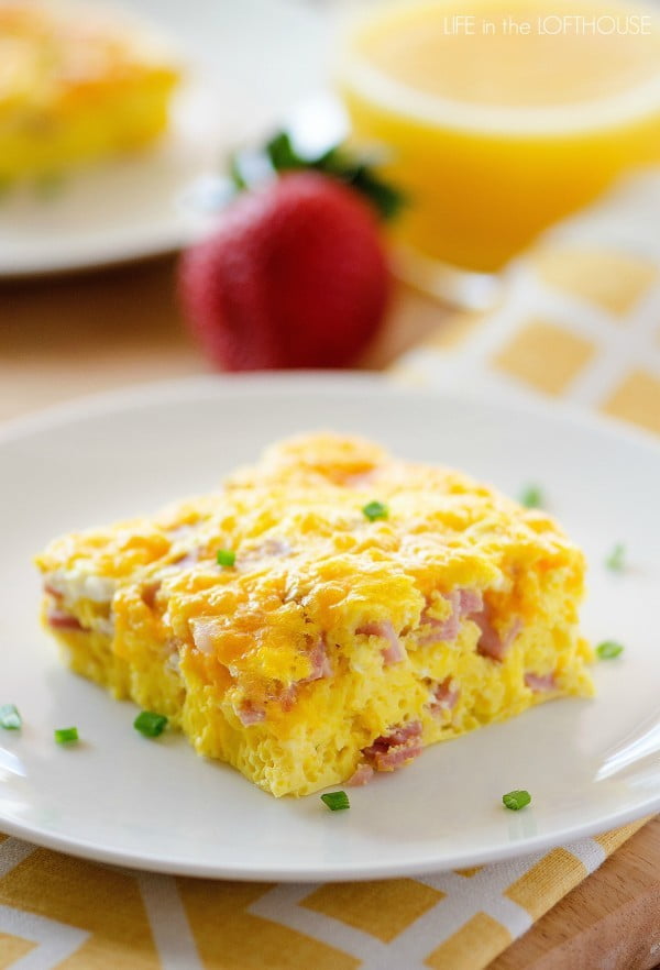 Baked Ham and Cheese Omelette #omelette #breakfast #eggs #recipe