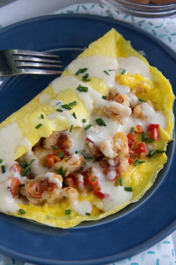 Lobster Omelette with a Mornay Sauce #omelette #breakfast #eggs #recipe