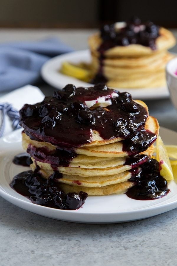 Lemon Pancakes with Blueberry Sauce #pancakes #dinner #lunch #snack #food #recipe