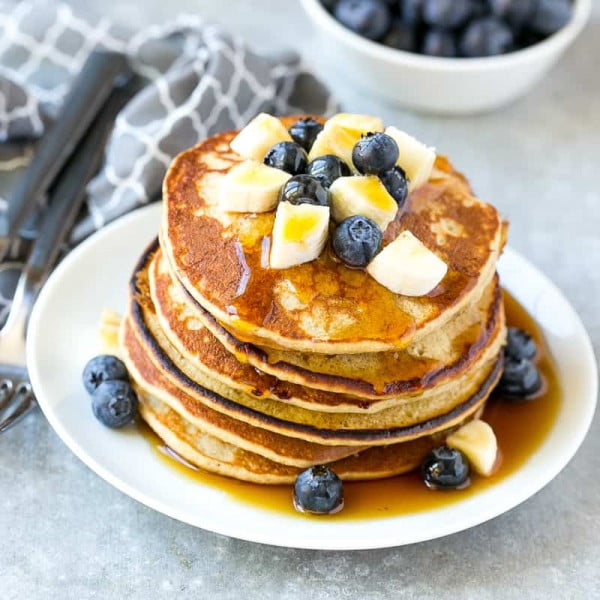 Blueberry Banana Pancakes #pancakes #dinner #lunch #snack #food #recipe