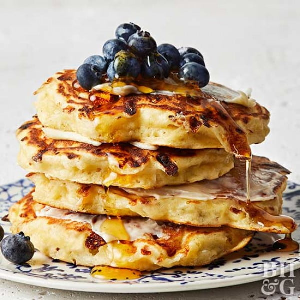 Honey-Lemon Cottage Cheese Pancakes #pancakes #dinner #lunch #snack #food #recipe