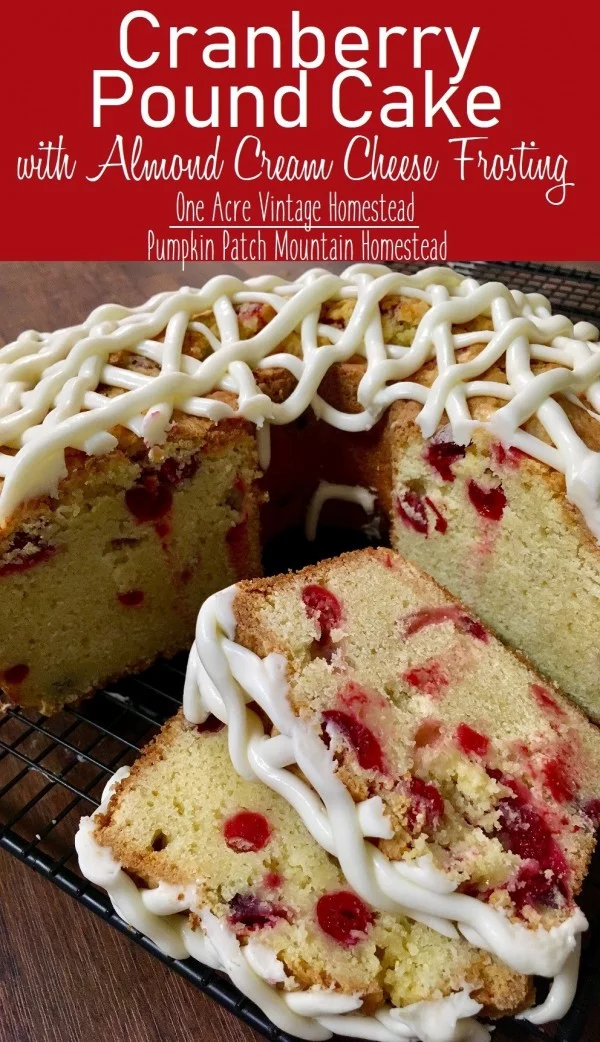 Cranberry Pound Cake ⋆ One Acre Vintage & Pumpkin Patch Mtn. #poundcake #cake #recipe #dessert