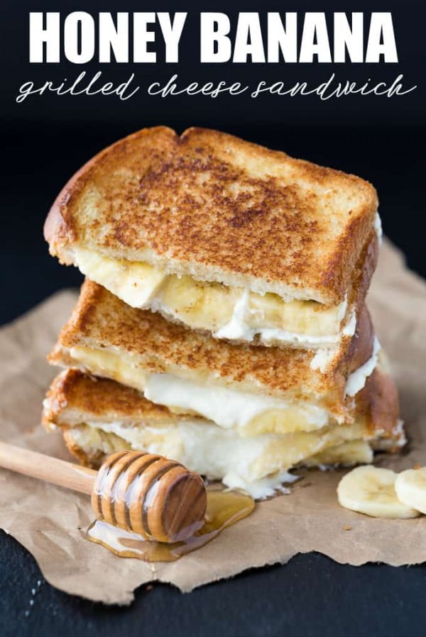 Honey Banana Grilled Cheese Sandwich #sandwich #lunch #snack #recipe