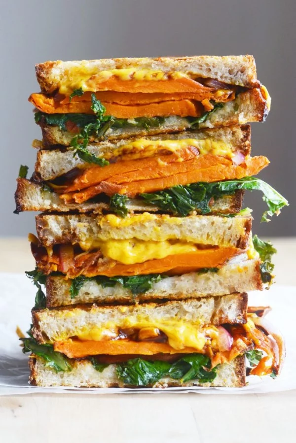 Vegan Balsamic Sweet Potato Grilled Cheese Sandwich #sandwich #lunch #snack #recipe