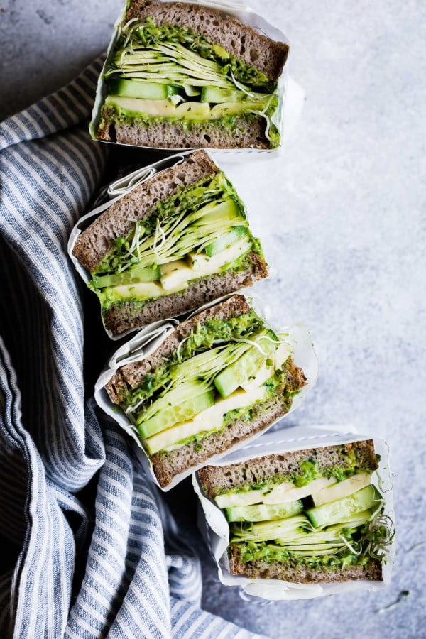 Avocado Green Goddess Sandwiches with Havarti #sandwich #lunch #snack #recipe