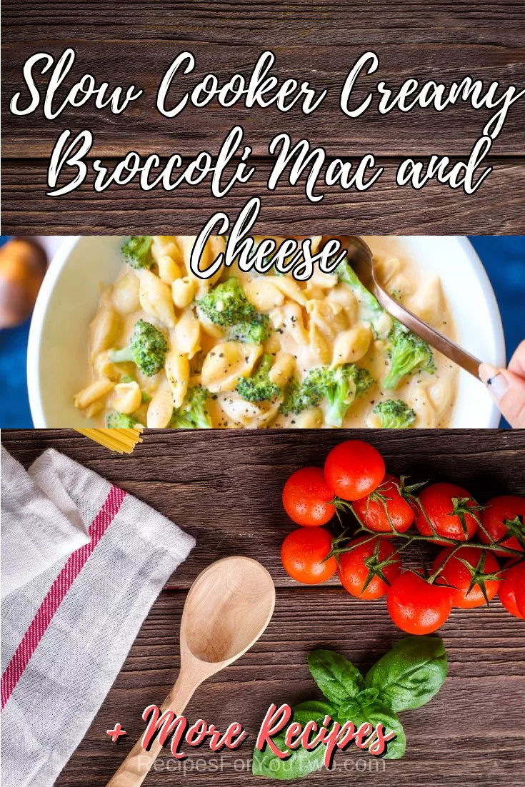 Slow Cooker Creamy Broccoli Mac and Cheese #crockpot #slowcooker #pasta #dinner #food #recipe