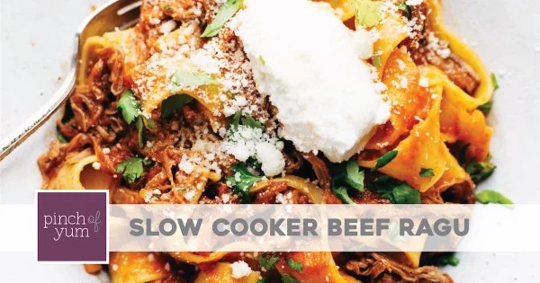 Slow Cooker Beef Ragu with Pappardelle #slowcooker #crockpot #pasta #recipe #dinner #food