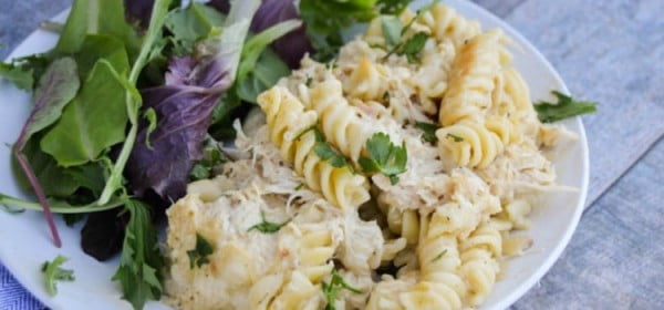 Slow Cooker Lemon Pepper Chicken and Rotini • The Diary of a Real Housewife #slowcooker #crockpot #pasta #recipe #dinner #food