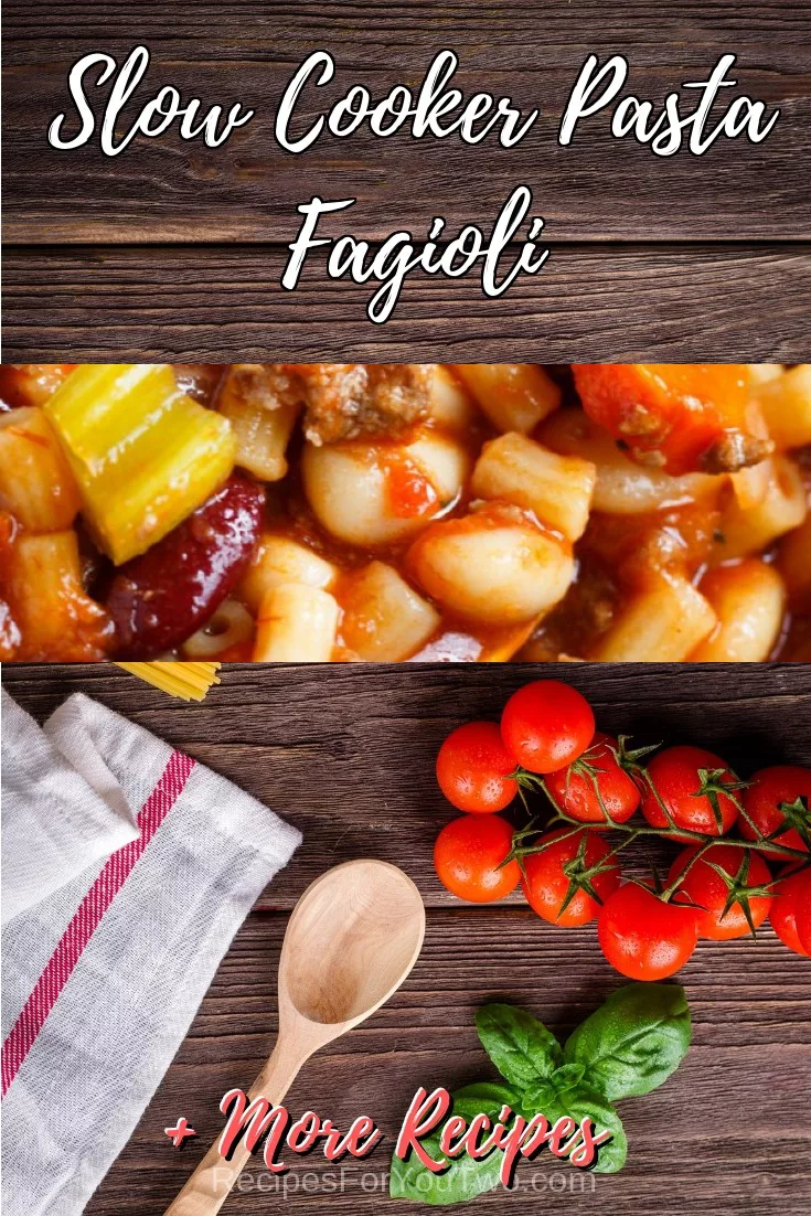 Slow Cooker Pasta Fagioli #crockpot #slowcooker #pasta #dinner #food #recipe
