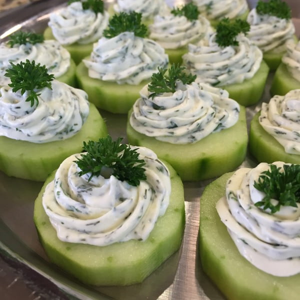 Recipe—Herbed Cucumber Bites #smallbites #partyfood #snack #recipe