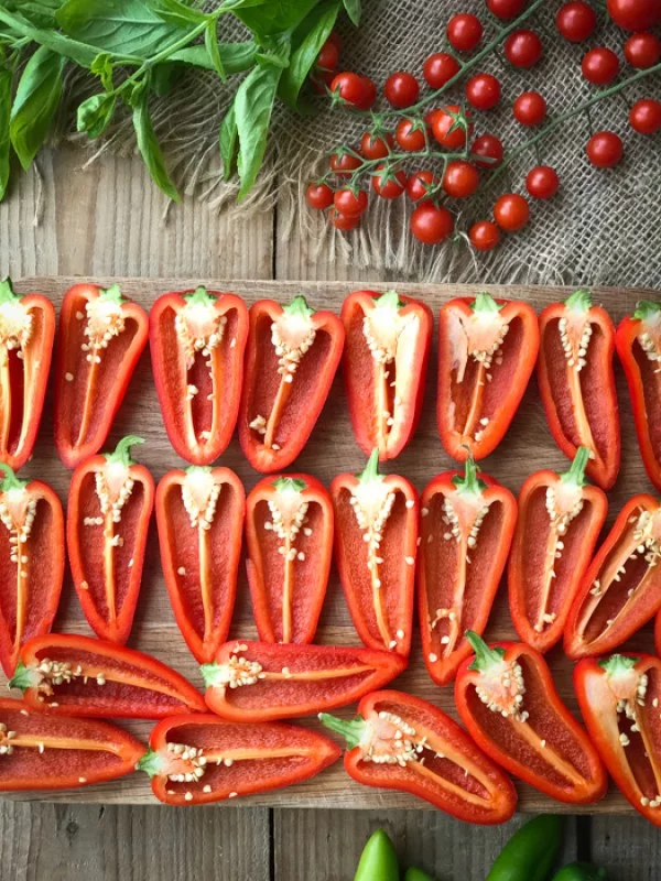 Roast caprese stuffed mini sweet peppers #smallbites #partyfood #snack #recipe