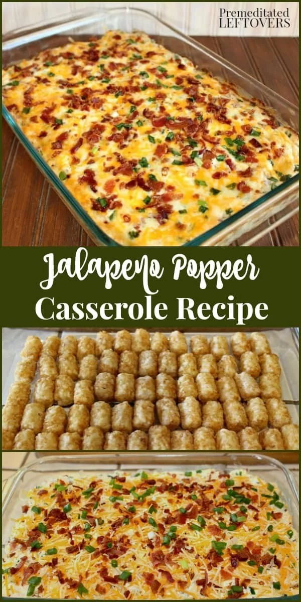 Jalapeno Popper Casserole Recipe #tatertots #recipe #snack #breakfast