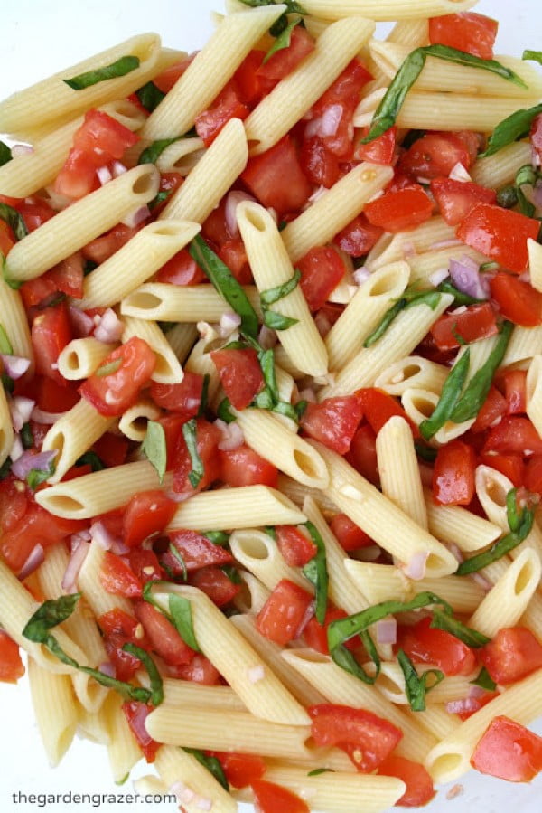 Fresh Tomato Basil Pasta with Lemon & Garlic #tomato #recipe #dinner