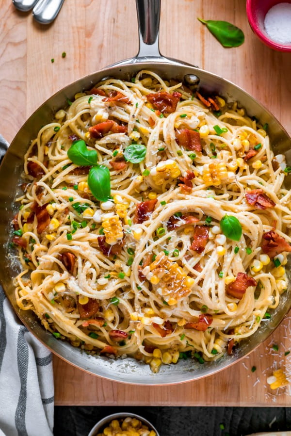 20 Minute Corn Carbonara #20minute #pasta #recipe #dinner