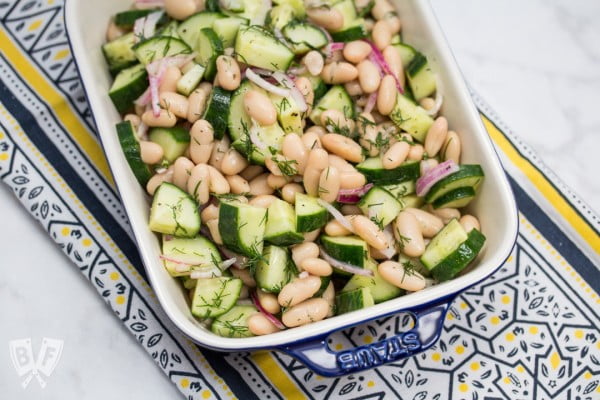 Cucumber & Cannellini Bean Salad with Dill #beans #dinner #recipe