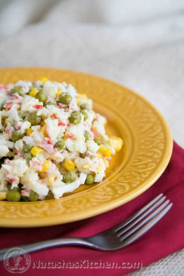 Russian Style Crab Salad Recipe #recipe #eggs #boiled #breakfast #snack