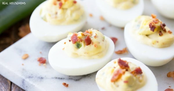 Bacon Jalapeno Deviled Eggs #recipe #eggs #boiled #breakfast #snack