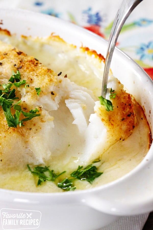 Baked Cod in Cream Sauce #cod #fish #dinner #recipe
