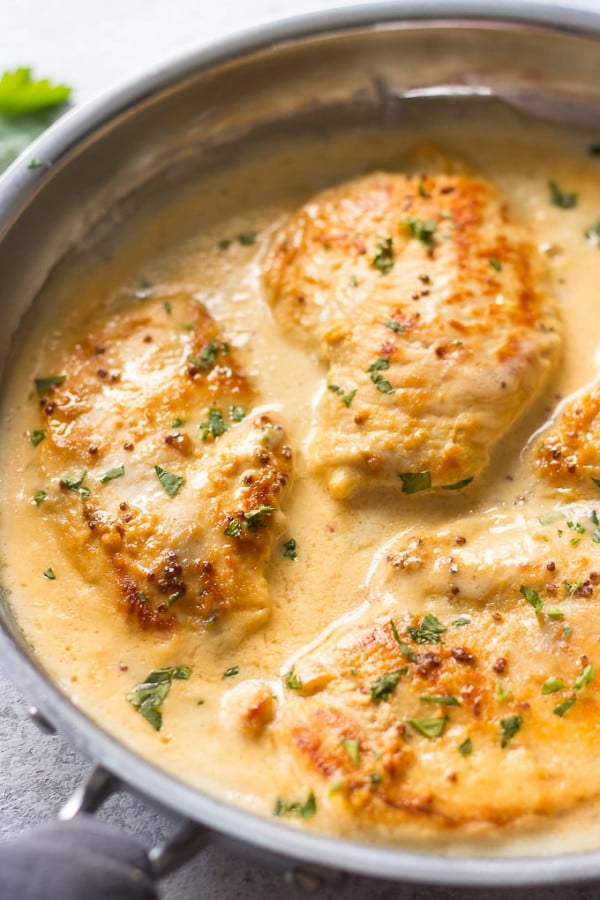 Creamy Honey Mustard Chicken #easy #chicken #recipe #dinner