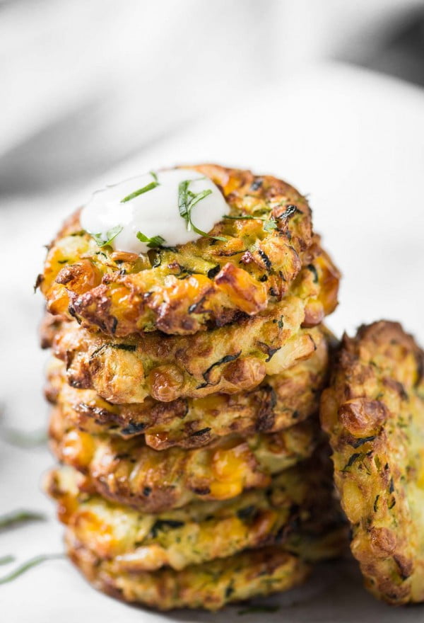 Air Fryer Healthy Zucchini Corn Fritters #fritters #recipe #dinner
