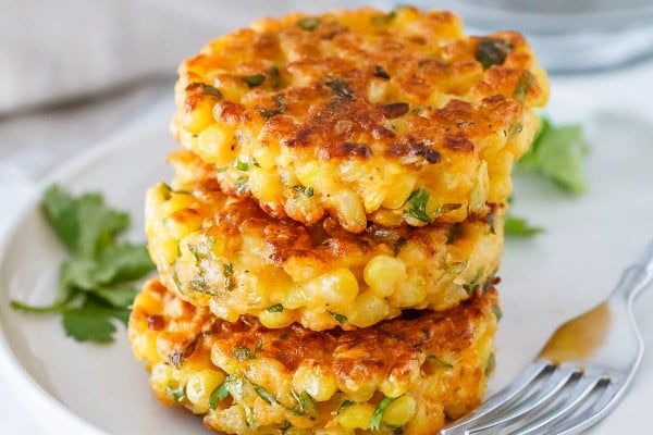 Cheesy Corn Fritters #fritters #recipe #dinner