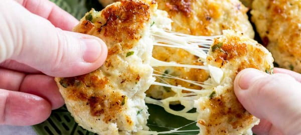 Cauliflower Cheese Chicken Fritters #fritters #recipe #dinner