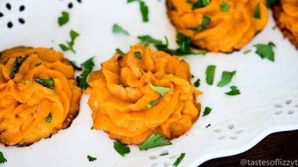 Twice Baked Sweet Potato Puffs #easter #easterdinner #dinner #recipe #healthy