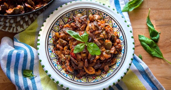 Caponata {Sicilian Eggplant Salad} #italian #dinner #recipe