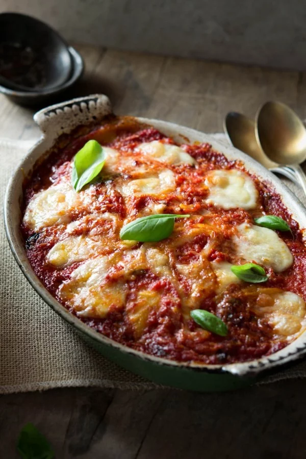 Parmigiana di Melanzane (Aubergine Parmigana) #italian #dinner #recipe