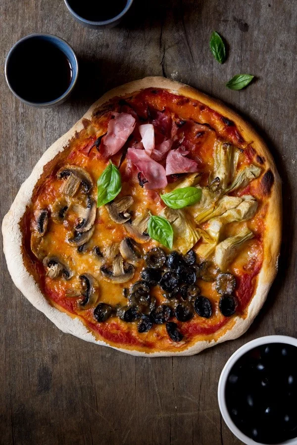 Quattro Stagioni Pizza #italian #dinner #recipe